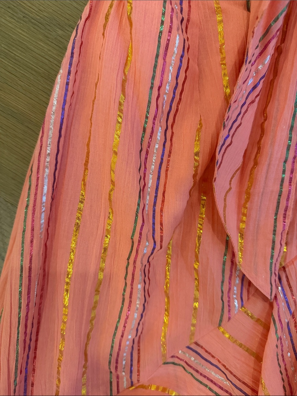Strapless Tiered Ruffle Dress in Coral - Picture 4 of 4